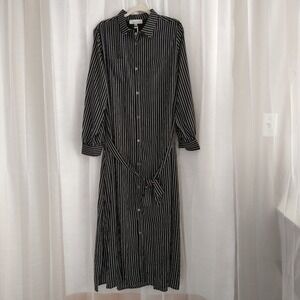Adelyn Rae Womens Dress Black and‎ White Striped Shirt Size XXL New